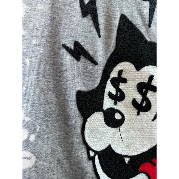 Vie + Richie Paris Bleached Cat Money Sign Short Sleeve Sweater Top Size Medium - Picture 5 of 9